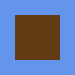 A solid brown square on a cornflower-blue background — the product of two texture samples multiplied together.