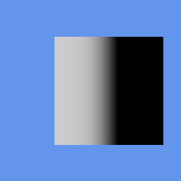 A square shading smoothly from white on the left to black on the right, shifted to the right like the two-bone vertex-lit square.